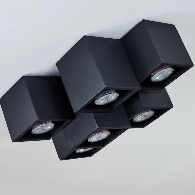 Plafonnier Karaka Noir, 6 lumières