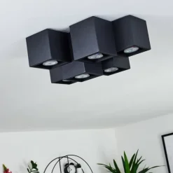 Plafonnier Karaka Noir, 6 lumières