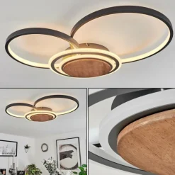 Plafonnier Kassambene LED Anthracite, Écru, 1 lumière