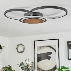 Plafonnier Kassambene LED Anthracite, Écru, 1 lumière