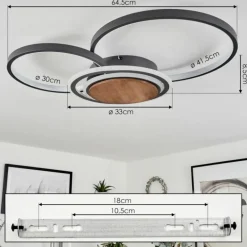Plafonnier Kassambene LED Anthracite, Écru, 1 lumière