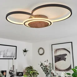 Plafonnier Kassambene LED Anthracite, Écru, 1 lumière