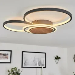 Plafonnier Kassambene LED Anthracite, Écru, 1 lumière