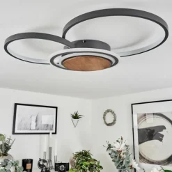 Plafonnier Kassambene LED Anthracite, Écru, 1 lumière