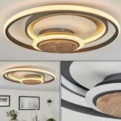 Plafonnier Kassambene LED Anthracite, Écru, 1 lumière