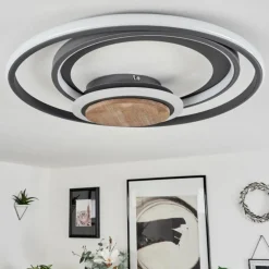 Plafonnier Kassambene LED Anthracite, Écru, 1 lumière