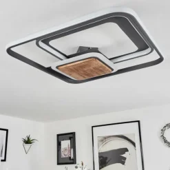 Plafonnier Kassambene LED Anthracite, Écru, 1 lumière