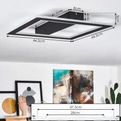 Plafonnier Katila LED Noir, 1 lumière