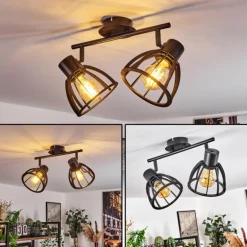 Plafonnier Kaurila Noir, 2 lumières