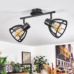 Plafonnier Kaurila Noir, 2 lumières