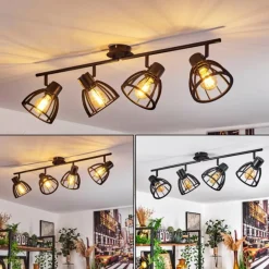 Plafonnier Kaurila Noir, 4 lumières