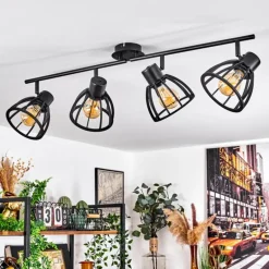 Plafonnier Kaurila Noir, 4 lumières