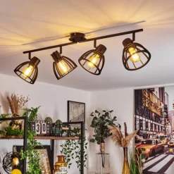 Plafonnier Kaurila Noir, 4 lumières