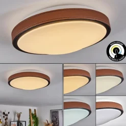 Plafonnier Kelva LED Brun, Noir, Blanc, 1 lumière
