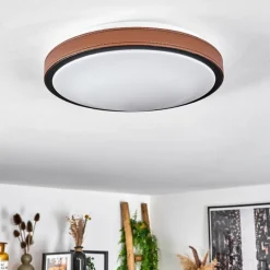 Plafonnier Kelva LED Brun, Noir, Blanc, 1 lumière