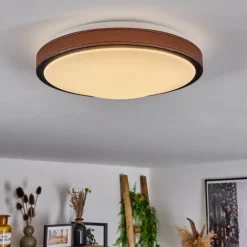 Plafonnier Kelva LED Brun, Noir, Blanc, 1 lumière