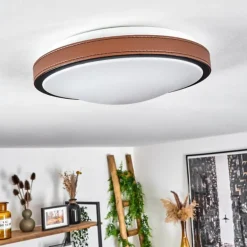 Plafonnier Kelva LED Brun, Noir, Blanc, 1 lumière