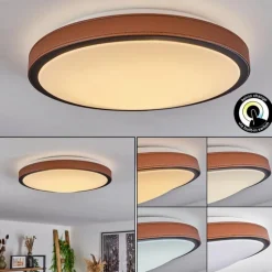 Plafonnier Kelva LED Brun, Noir, Blanc, 1 lumière