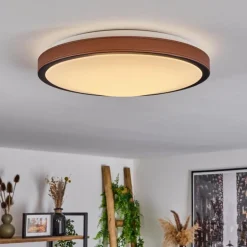 Plafonnier Kelva LED Brun, Noir, Blanc, 1 lumière