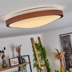 Plafonnier Kelva LED Brun, Noir, Blanc, 1 lumière