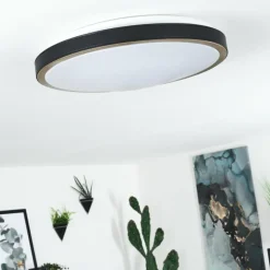 Plafonnier Kelva LED Vieux laiton, Noir, Blanc, 1 lumière