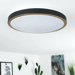 Plafonnier Kelva LED Vieux laiton, Noir, Blanc, 1 lumière