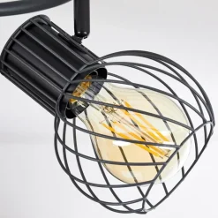 Plafonnier Kenia Gris, Noir, 3 lumières