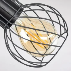 Plafonnier Kenia Gris, Noir, 4 lumières