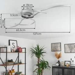 Plafonnier Kereita LED Nickel mat, 1 lumière