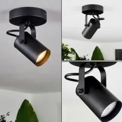 Plafonnier Kergus Noir, 1 lumière