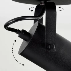 Plafonnier Kergus Noir, 1 lumière