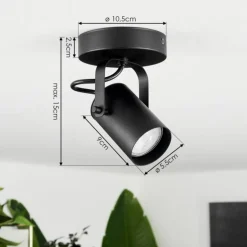 Plafonnier Kergus Noir, 1 lumière