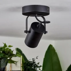 Plafonnier Kergus Noir, 1 lumière