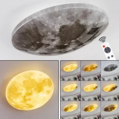 Plafonnier Keru LED Blanc, 1 lumière, Télécommandes