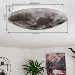 Plafonnier Keru LED Blanc, 1 lumière, Télécommandes