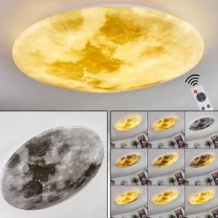 Plafonnier Keru LED Blanc, 1 lumière, Télécommandes