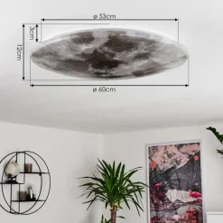 Plafonnier Keru LED Blanc, 1 lumière, Télécommandes