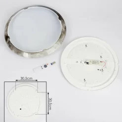 Plafonnier Keru LED Blanc, 1 lumière, Télécommandes