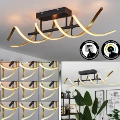 Plafonnier Khovet LED Noir, 1 lumière