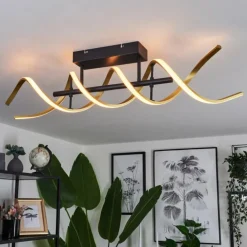 Plafonnier Khovet LED Noir, 1 lumière