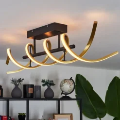 Plafonnier Khovet LED Noir, 1 lumière