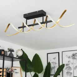 Plafonnier Khovet LED Noir, 1 lumière