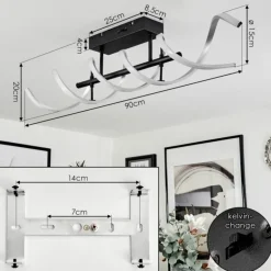 Plafonnier Khovet LED Noir, 1 lumière