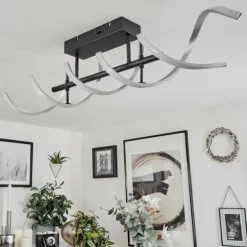 Plafonnier Khovet LED Noir, 1 lumière