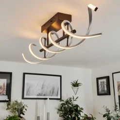 Plafonnier Khovet LED Noir, 1 lumière