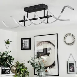 Plafonnier Khovet LED Noir, 1 lumière