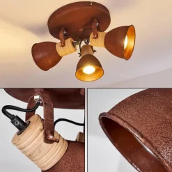 Plafonnier Kinzua Rouille, 3 lumières