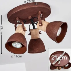 Plafonnier Kinzua Rouille, 3 lumières