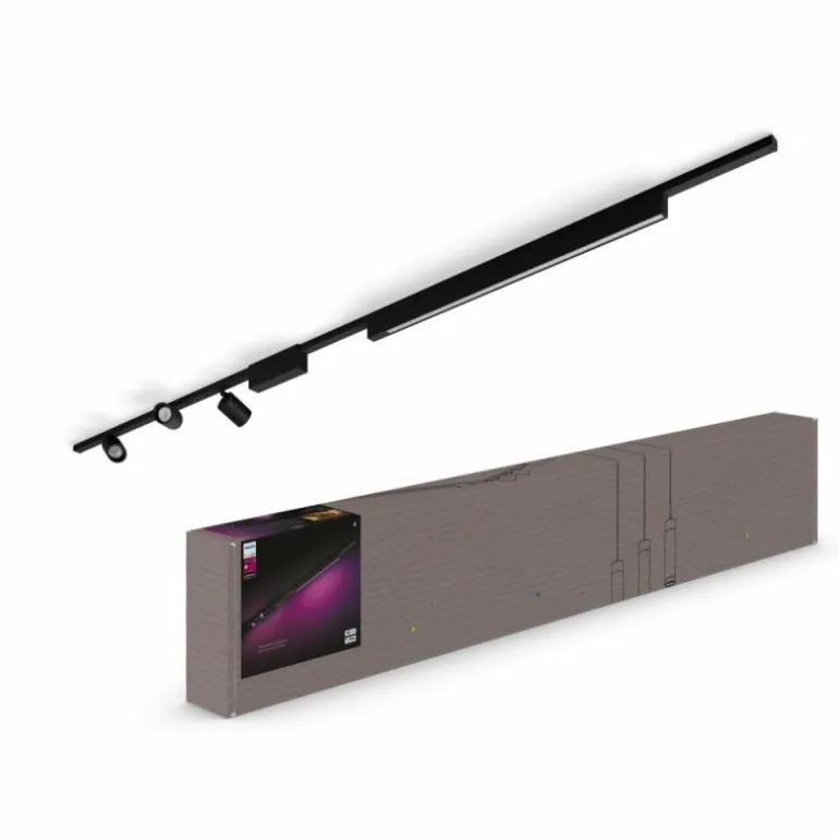 Plafonnier Kit de base Philips Hue Perifo LED Noir, 4 lumières, Changeur de couleurs