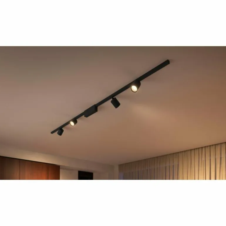 Plafonnier Kit de base Philips Hue Perifo LED Noir, 4 lumières, Changeur de couleurs